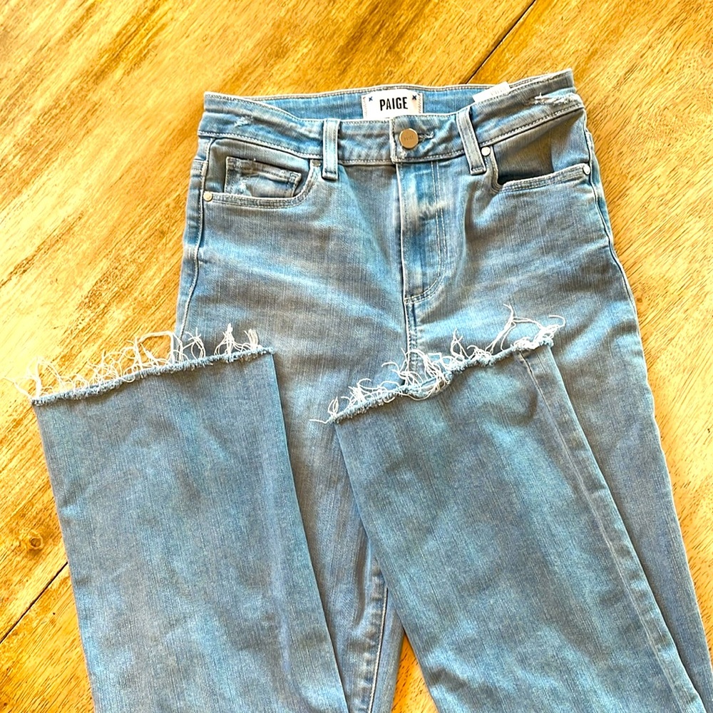 New w/o Tags PAIGE relaxed Colette rough hem jeans